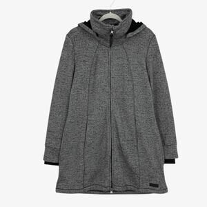 Kenneth Cole Reaction Grey Zip Up Quick Dry Headphone Access Hoodie Sweatshirt